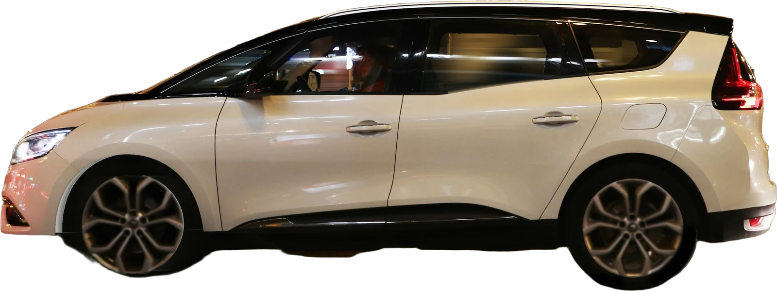 White minivan, side view